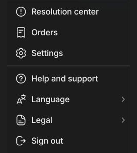 Choose Orders from your Whop profile menu.