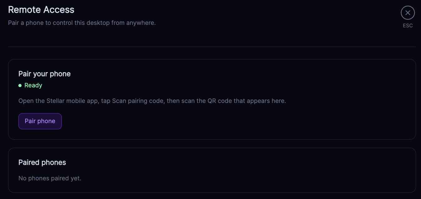 Stellar 4.0 remote access settings