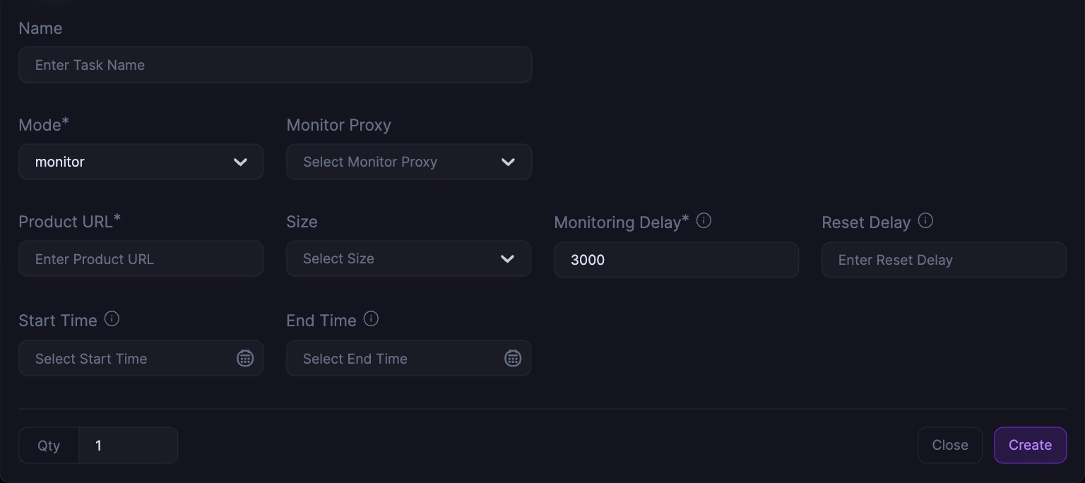 Selfridges Monitor task settings in Stellar 4.0